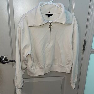 Tommy Hilfiger Cream Zippered Women's Sweater